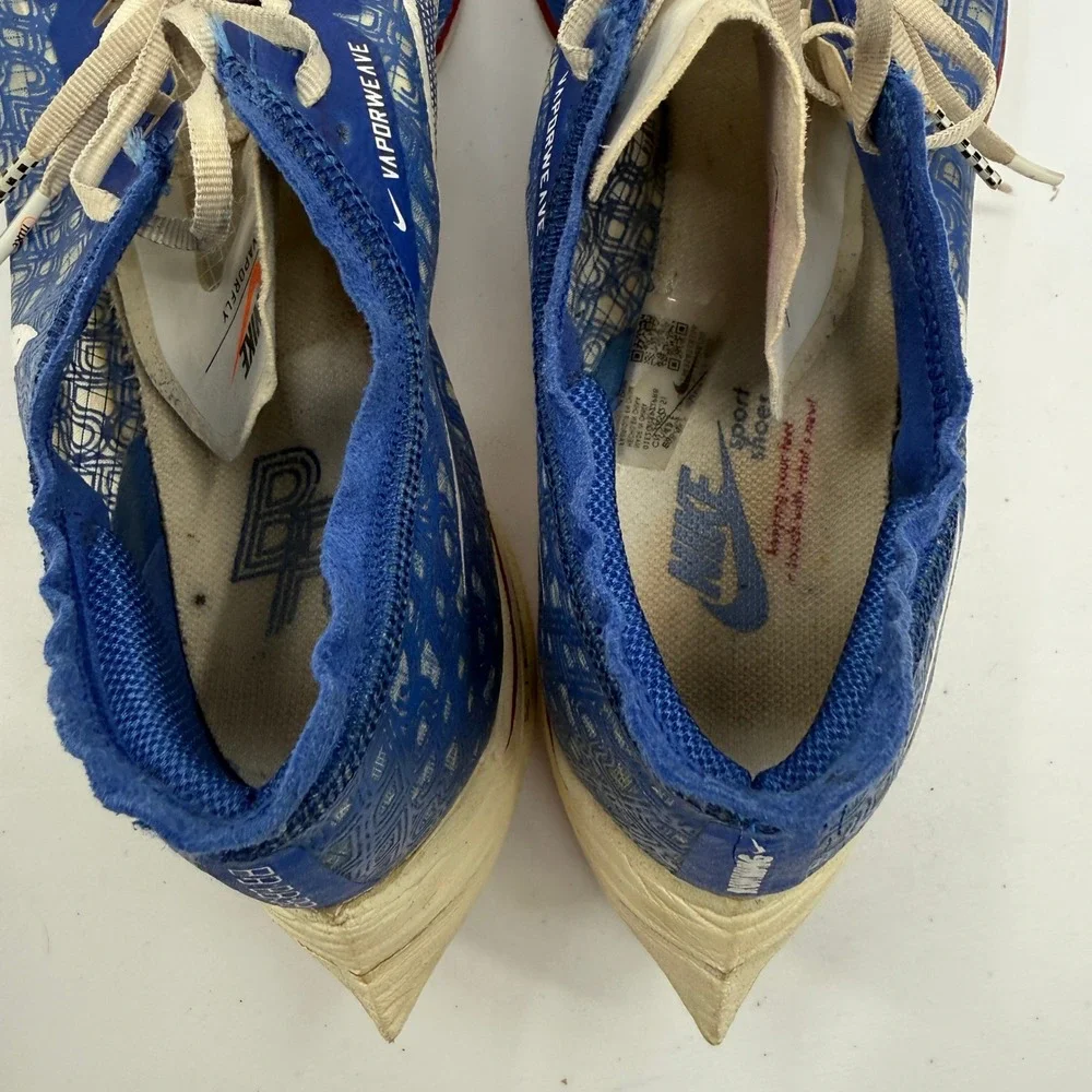 Nike ZoomX Vaporfly Next% Mens 10.5 Blue White Red DD8337-400 Running Shoes